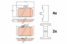 Sada brzdových destiček, kotoučová brzda TRW GDB4460