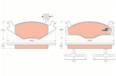 Sada brzdových destiček, kotoučová brzda TRW GDB454