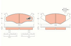 Sada brzdových destiček, kotoučová brzda TRW GDB459