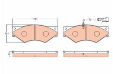 Sada brzdových destiček, kotoučová brzda TRW GDB5063