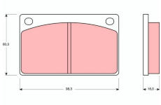 Sada brzdových destiček, kotoučová brzda TRW GDB576