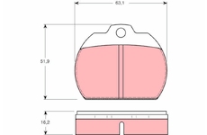 Sada brzdových destiček, kotoučová brzda TRW GDB591