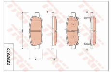 Sada brzdových platničiek kotúčovej brzdy TRW GDB7822