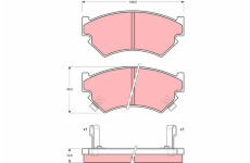 Sada brzdových destiček, kotoučová brzda TRW GDB899
