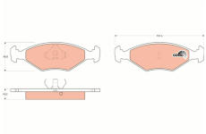 Sada brzdových destiček, kotoučová brzda TRW GDB958