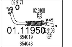 Výfuková trubka MTS 01.11950