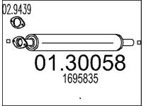 Predni tlumic vyfuku MTS 01.30058