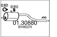 Predni tlumic vyfuku MTS 01.30880