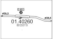 Výfuková trubka MTS 01.40260