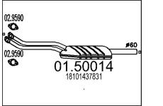 Střední tlumič výfuku MTS 01.50014