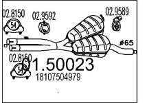 Střední tlumič výfuku MTS 01.50023