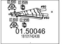 Střední tlumič výfuku MTS 01.50046