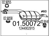 Střední tlumič výfuku MTS 01.50072