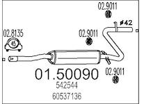 Střední tlumič výfuku MTS 01.50090
