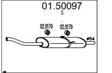 Střední tlumič výfuku MTS 01.50097