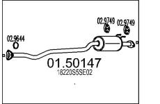 Střední tlumič výfuku MTS 01.50147