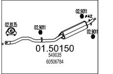 Střední tlumič výfuku MTS 01.50150