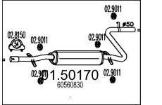 Střední tlumič výfuku MTS 01.50170