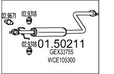Střední tlumič výfuku MTS 01.50211