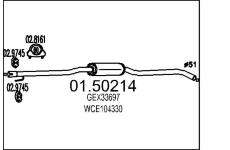 Střední tlumič výfuku MTS 01.50214