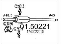 Střední tlumič výfuku MTS 01.50221