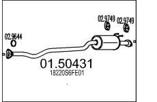Střední tlumič výfuku MTS 01.50431