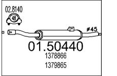 Střední tlumič výfuku MTS 01.50440