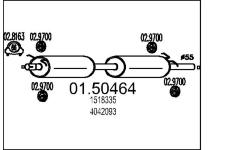 Střední tlumič výfuku MTS 01.50464