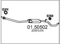 Střední tlumič výfuku MTS 01.50502