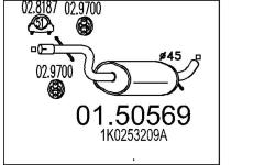 Střední tlumič výfuku MTS 01.50569