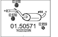 Střední tlumič výfuku MTS 01.50571