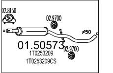 Střední tlumič výfuku MTS 01.50573