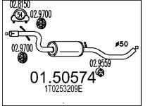 Stredni tlumic vyfuku MTS 01.50574