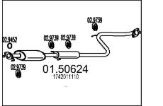 Střední tlumič výfuku MTS 01.50624