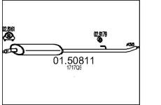 Střední tlumič výfuku MTS 01.50811