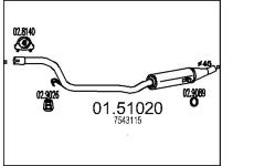Střední tlumič výfuku MTS 01.51020