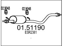 Střední tlumič výfuku MTS 01.51190