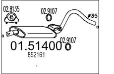 Střední tlumič výfuku MTS 01.51400