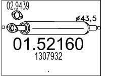 Střední tlumič výfuku MTS 01.52160