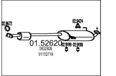 Střední tlumič výfuku MTS 01.52620