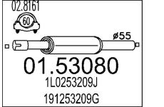 Predni tlumic vyfuku MTS 01.53080