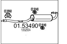 Střední tlumič výfuku MTS 01.53490