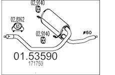 Střední tlumič výfuku MTS 01.53590