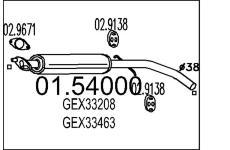 Střední tlumič výfuku MTS 01.54000