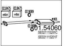 Střední tlumič výfuku MTS 01.54060