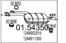 Střední tlumič výfuku MTS 01.54350
