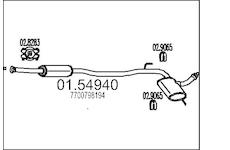 Střední tlumič výfuku MTS 01.54940