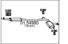 Stredni tlumic vyfuku MTS 01.54980