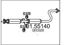 Střední tlumič výfuku MTS 01.55140