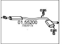 Střední tlumič výfuku MTS 01.55200